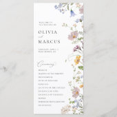 Boho Spring Wildflower Elegant Bruiloft Programma Programmakaart (Voorkant)