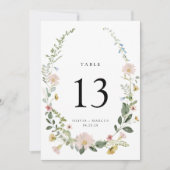 Boho Spring Wildflower Garden Trouwtafel nummer (Voorkant)