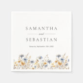 Boho Spring Wildflower Meadow Botanisch Monogram Servet (Voorkant)