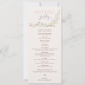 Boho Spring Wildflower sprookje bruiloft programma (Achterkant)