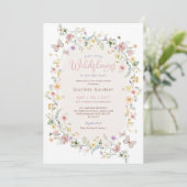 Boho Spring Wildflower Tuin Meisje Baby shower Kaart (Staand voorkant)