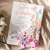 Boho spring wildflower vlinders vrijgezellenfeest kaart