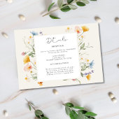 Boho Spring Wildflowers Botanical Garden Wedding Informatiekaartje