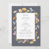 Boho Spring Wildflowers Botanische Tuin Wedding Kaart (Voorkant)
