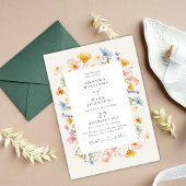 Boho Spring Wildflowers Botanische Tuin Wedding Kaart