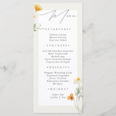 Boho Spring Wildflowers Botanische Tuin Wedding Menu (Voorkant)