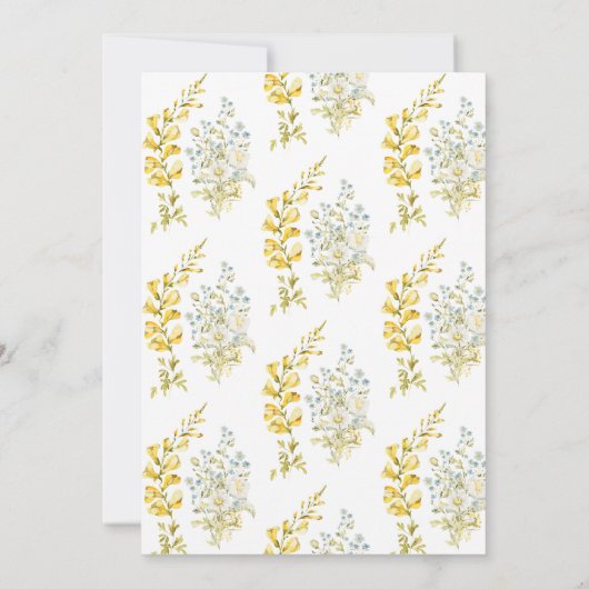 Boho Spring Wreath Wildflower Pampas Wedding Kaart (Achterkant)