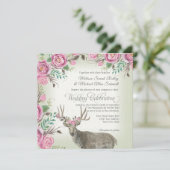 BOHO Square Roos Floral Crown Deer Antler Sage Kaart (Staand voorkant)