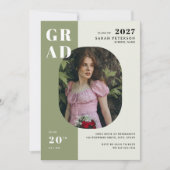 Boho Ssge Groen Vet Typografie Foto Afstuderen Kaart (Voorkant)