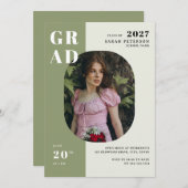 Boho Ssge Groen Vet Typografie Foto Afstuderen Kaart (Voorkant / Achterkant)