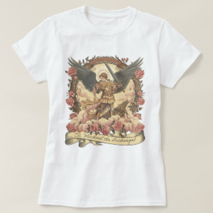 Boho St. Michael Aartsengel Traditioneel Katholiek T-shirt