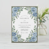 Boho Stalen Trouwkrans van Periwinkle Kaart (Staand voorkant)
