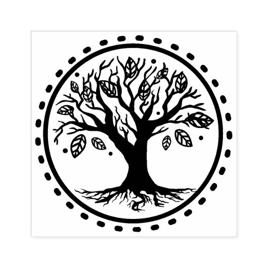 Boho stamboom veren genealogie rubberstempel (Afrduk)