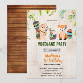 Boho stamland bos bad uitnodiging (Voorkant / Achterkant)