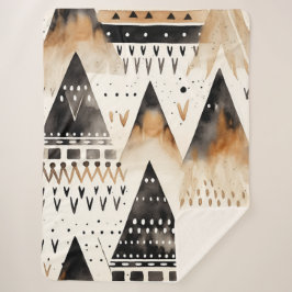 Boho-stampatroon Sherpa Deken