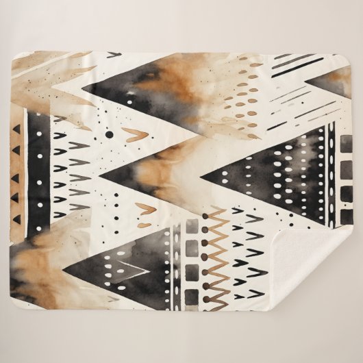 Boho-stampatroon Sherpa Deken (Voorkant (horizontaal))