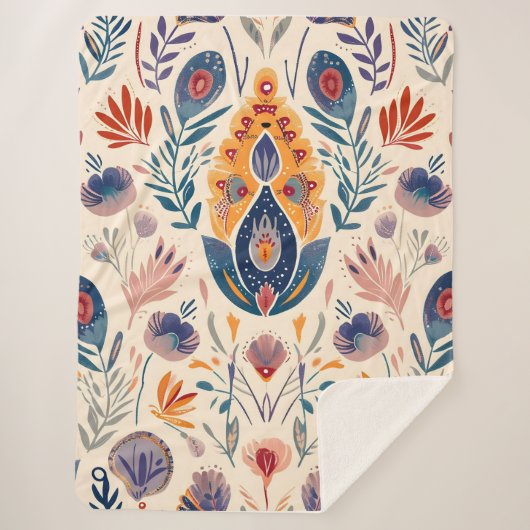 Boho-stampatroon Sherpa Deken (Voorkant)