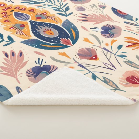 Boho-stampatroon Sherpa Deken (3/4)