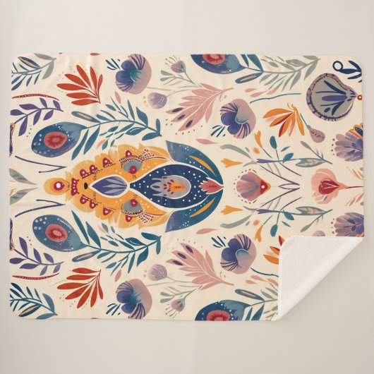Boho-stampatroon Sherpa Deken (Voorkant (horizontaal))