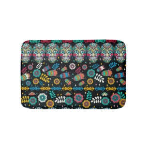 Boho stamschedels: kleurrijk patroon. badmat