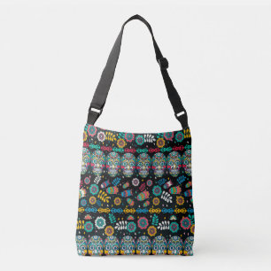 Boho stamschedels: kleurrijk patroon. crossbody tas
