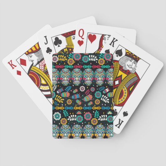 Boho stamschedels: kleurrijk patroon. pokerkaarten (Achterkant)