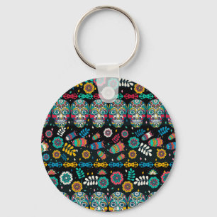 Boho stamschedels: kleurrijk patroon. sleutelhanger