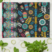 Boho stamschedels: kleurrijk patroon. theedoek (Gevouwen)