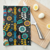 Boho stamschedels: kleurrijk patroon. theedoek (Quarter Fold)