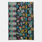 Boho stamschedels: kleurrijk patroon. theedoek (Verticaal)