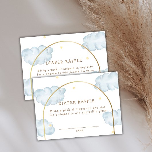 Boho Star Cloud Arch Boy Baby shower Luier Raffle Informatiekaartje