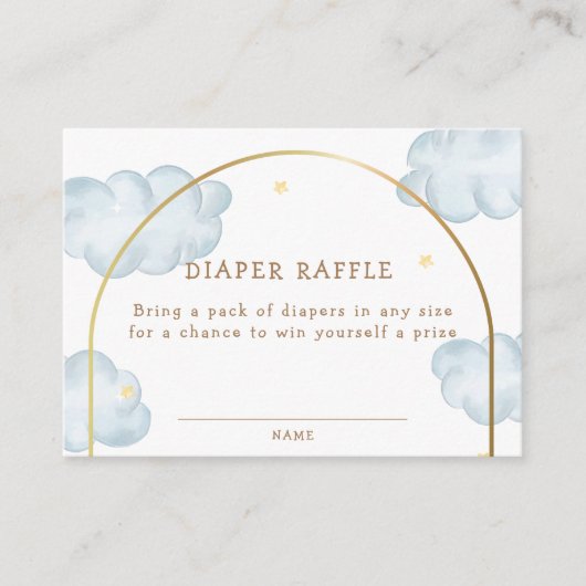 Boho Star Cloud Arch Boy Baby shower Luier Raffle Informatiekaartje (Voorkant)