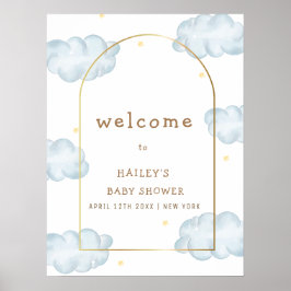 Boho Star Cloud Arch Boy Baby shower Welkom Poster
