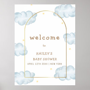 Boho Star Cloud Arch Boy Baby shower Welkom Poster