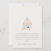 Boho Star Moon Cloud Baby Foto geboorteaankondigin Bedankkaart (Achterkant)