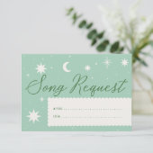 Boho stars and scallop detail song request card RSVP kaartje (Staand voorkant)