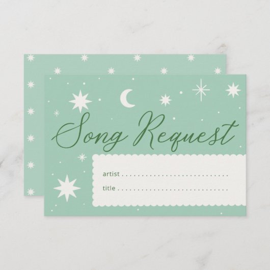 Boho stars and scallop detail song request card RSVP kaartje (Voorkant / Achterkant)