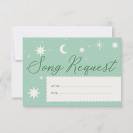 Boho stars and scallop detail song request card RSVP kaartje