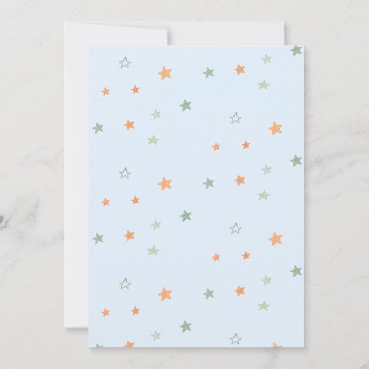 Boho Stars Baby Zee Schildpad Nautisch Baby shower Kaart (Achterkant)