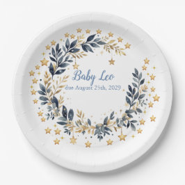 Boho Stars Groene Baby Shower  Papieren Bordje