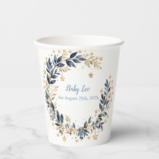 Boho Stars Groene papieren bekers (Voorkant)
