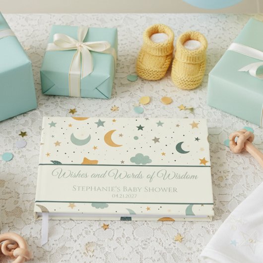Boho Stars & Moon Baby Shower Guest Book Gastenboek