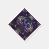 Boho Stars & Moon Paarse Naam toevoegen Verjaardag Servet (Hoek)