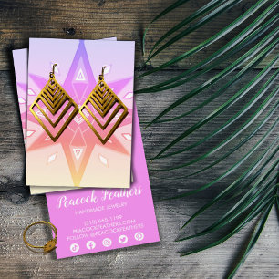 Boho Stars Oorbellen Ketting Sieraden Displaykaart Visitekaartje