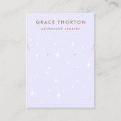 Boho Stars Paars Earring Ketting Visitekaartje (Voorkant)