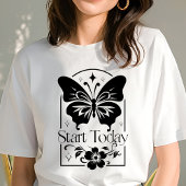 Boho Start Vandaag Vlinder Motiverend Tri-Blend Shirt