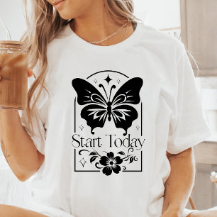 Boho Start Vandaag Vlinder Motiverend Tri-Blend Shirt