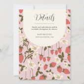 Boho Stawberry Bloemen Baby shower Uitnodiging (Achterkant)