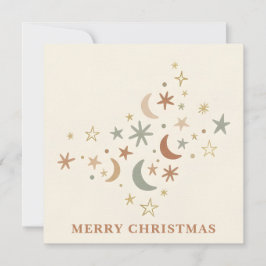 Boho Sterrencluster Kerstmis Feestdagenkaart