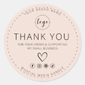 Boho Sticker met Logo Bedankt voor uw bestelling (Voorkant)